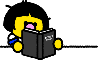 a Adênia lendo um livro grosso chamado coisa difícil