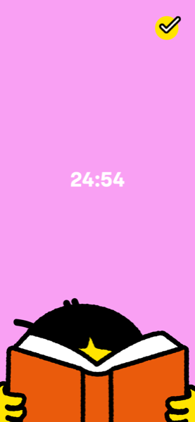 tela do timer, com o rádio-relógio e o botão vermelho